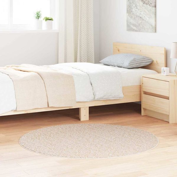 vidaXL Protišmykový Shaggy Koberec Krémová 120 x 120 cm PP