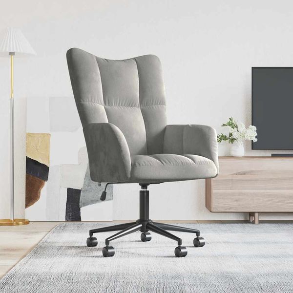 vidaXL Relaxačné kreslo bledosivé zamat