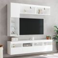vidaXL 7-dielna súprava TV nástenných skriniek s LED svetlami biela
