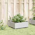 vidaXL Záhradný kvetináč s kolíkmi biely 42,5x42,5x28,5 cm PP