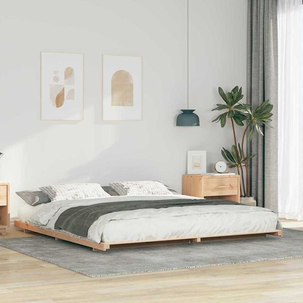 vidaXL Rám postele Hnedá 180 x 210 cm Masívne borovicové drevo