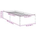 vidaXL Posteľný rám bez matraca dymový dub 75x190 cm kompozitné drevo