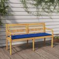 vidaXL Lavička Batavia s modrou podložkou 150 cm tíkový masív