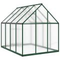 vidaXL Skleník so základovým rámom zelený 224x169x195 cm hliník