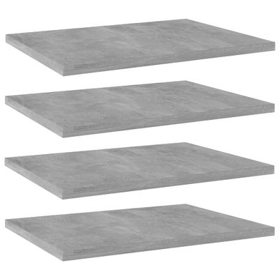 vidaXL Prídavné police 4ks, betónovo sivé 40x30x1,5cm kompozitné drevo