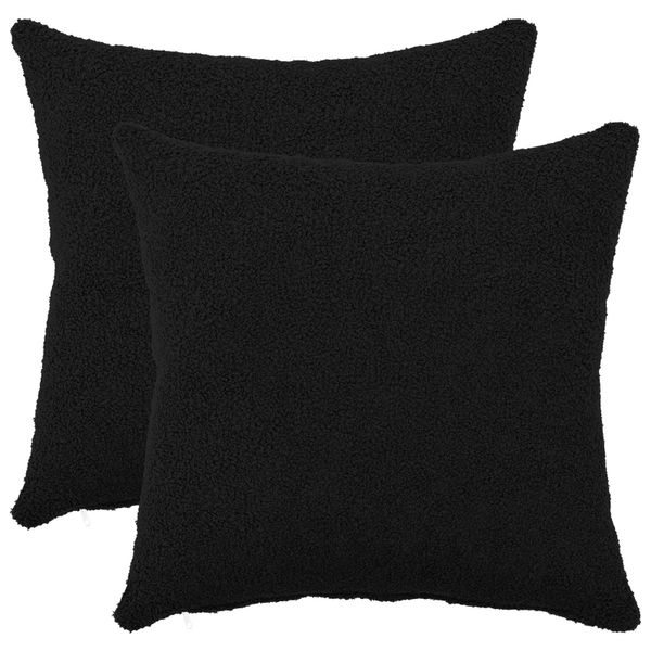 vidaXL Poťah na podložku 2 pcs HEERLEN Čierna 50 x 50 cm Bouclé