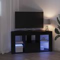 vidaXL Rohový LED TV kabinet 100 x 40 x 50 cm Čierna Kompozitné drevo