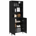 vidaXL Highboard Čierny dub 69,5 x 32,5 x 180 cm Kompozitné drevo