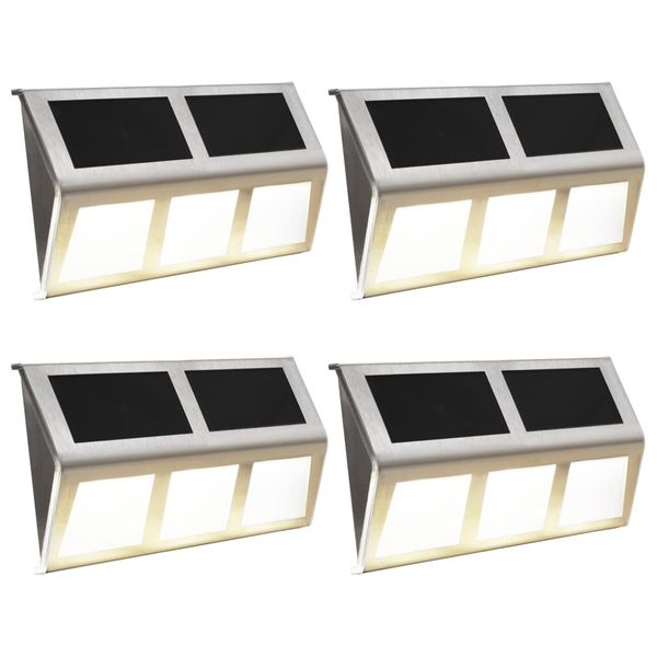 vidaXL Solárne lampy 4 ks LED svetlá teplé biele