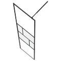 vidaXL Stena walk-in sprchy Čierna 80 x 195 x 0,5 cm Sklo a hliník
