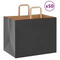 vidaXL Papierové tašky 50 ks s rúčkami, čierna, 32x22x24 cm