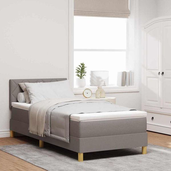 vidaXL Posteľ s pružinovým rámom Sivohnedá 90 x 190 cm látka