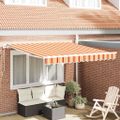 vidaXL Sklopná markíza Žltá a oranžová 350 x 250 x 165 cm