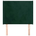 vidaXL Čelo postele so záhybmi tmavozelený 103x16x118/128 cm zamat
