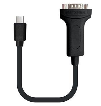 Prepínač USB-C na RS232 20 cm Redukcia, USB 3.1 typ C na RS-232, 20 cm, čierny