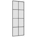 vidaXL Posuvné dvere s kovaním 76x205 cm ESG sklo a hliník