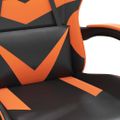 vidaXL Otočná herná stolička čierna a oranžová umelá koža