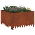 vidaXL Obrubník trávnika 4 ks 60 x 60 x 35 cm Oceľ Hrdzavý