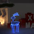 vidaXL Vianočná sieťovinová dekorácia so sobom 306 LED 60x24x89 cm