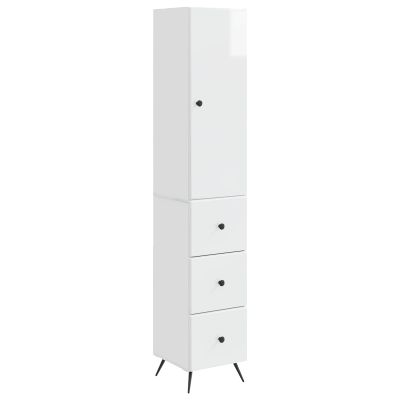 vidaXL Sada skríň 2 pcs Biela s vysokým leskom 34,5 x 34,5 x 90 cm