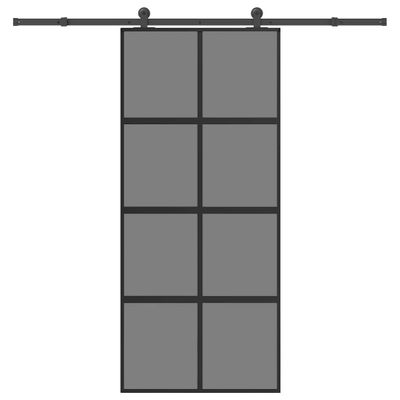 VidaXL posuvné dvere so sadou kovania 90x205 cm tvrdené sklo a hliník
