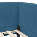 vidaXL Rohový rám postele s čelnou doskou Modrá 80 cm x 200 cm Zamat