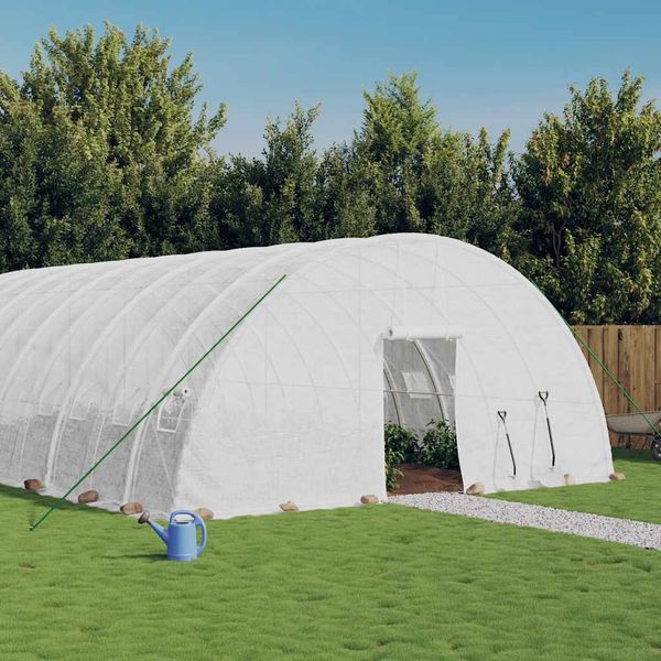 vidaXL Fóliovník s oceľovým rámom biely 96 m² 16x6x2,85m