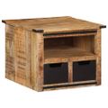 vidaXL Konferenčný stolík so zásuvkami 50x50x40 cm mangovníkový masív