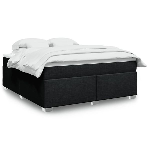 vidaXL Posteľný rám boxspring s matracom čierny 180x200 cm látka