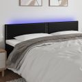 vidaXL Čelo postele s LED čierne 160x5x78/88 cm umelá koža