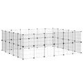 vidaXL 44-panelová klietka pre domáce zvieratá s dvierkami čierna 210x175x70 cm oceľová