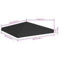 vidaXL Strieška na altánok 270 g/m², 3x3 m, čierna