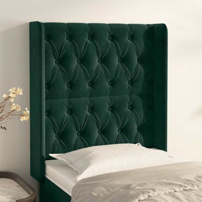 vidaXL Čelo postele so záhybmi tmavosivé 83x16x118/128 cm zamat