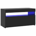 vidaXL TV skrinka s LED svetlami lesklá čierna 75x35x40 cm