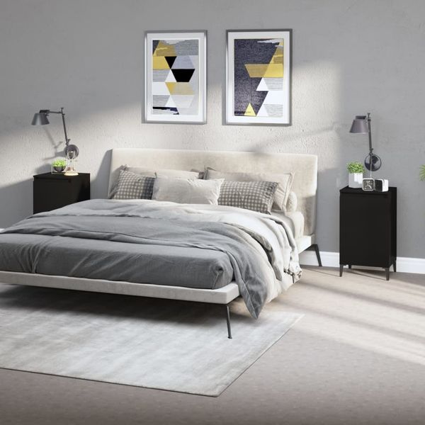 vidaXL Nočné stolíky 2 ks čierne 40x35x70 cm spracované drevo