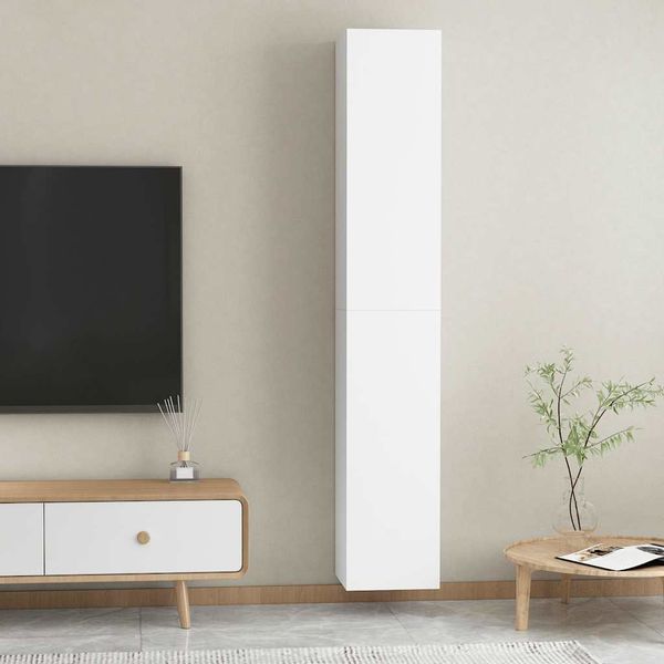 vidaXL TV skrinky 2 ks, biele 30,5x30x90 cm, kompozitné drevo