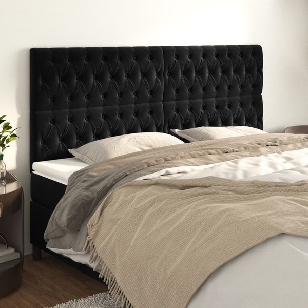 vidaXL Čelo postele čierne 200x7x118/128 cm zamatové