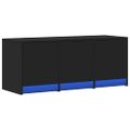 vidaXL TV stolík s LED čierny 97x34x40 cm kompozitné drevo