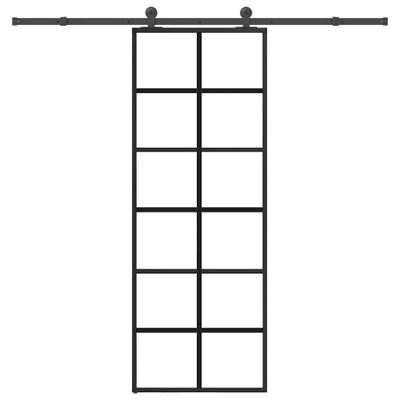 vidaXL Posuvné dvere s kovaním 76x205 cm ESG sklo a hliník