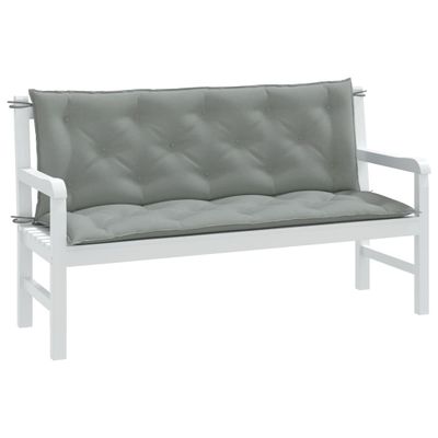 vidaXL Vankúše na záh. lavičku 2 ks bledosivá melanž 150x50x7 cm látka