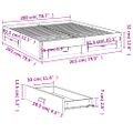 vidaXL Posteľný rám so zásuvkami betónový 200x200 cm kompozitné drevo