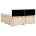 vidaXL Posteľný rám boxspring s matracom krémový 180x200 cm látka