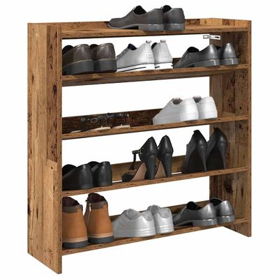 vidaXL Regál na topánky staré drevo 80x25x81 cm spracované drevo