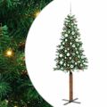 vidaXL Úzky vianočný stromček s 300 LED-i so stojanom Zelená 180 cm