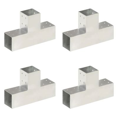 vidaXL Trámové spojky 4 ks v tvare T 81x81 mm pozinkovaný kov