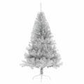 vidaXL Umelý polovičný vianočný stromček+stojan, strieborný 120 cm