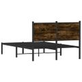 vidaXL Kovový posteľný rám bez matraca dymový dub 120x200 cm