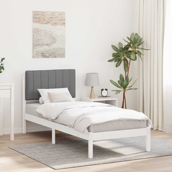 vidaXL Rám postele s čalúneným čelom Svetlosivá 75 x 190 cm
