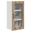 vidaXL Nástenný sklenený kabinet LUCCA Dub artisan 40 x 31 x 80 cm