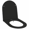 vidaXL WC sedadlo Čierna 47 x 36 x 3,4 cm Duroplast